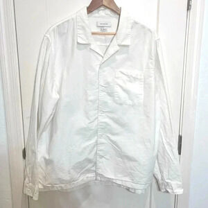 Urban Outfitters Pajama Shirt Button Down White with Snaps 100% cotton